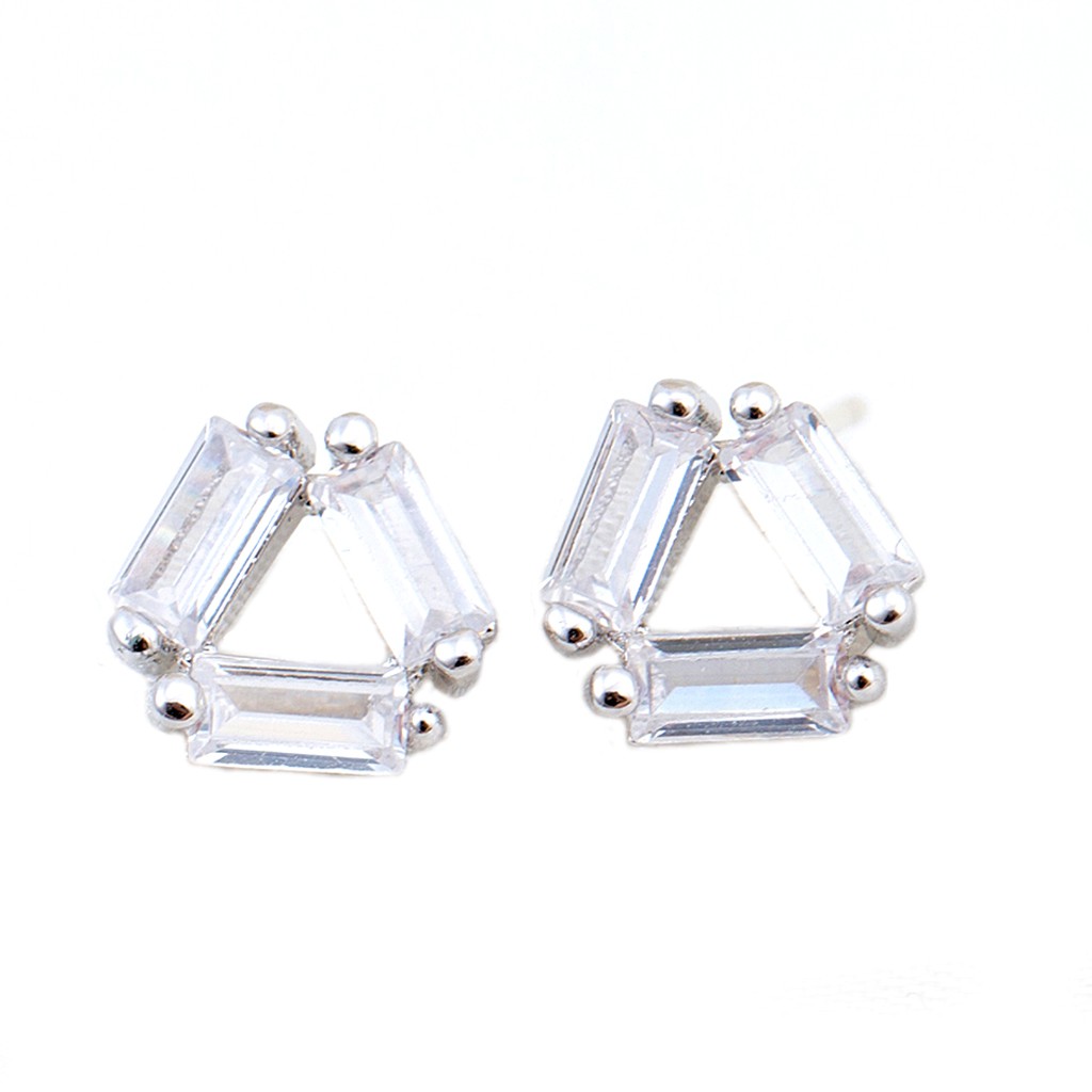 小三角水鑽 耳環 (1對) 艾豆 NNB5039