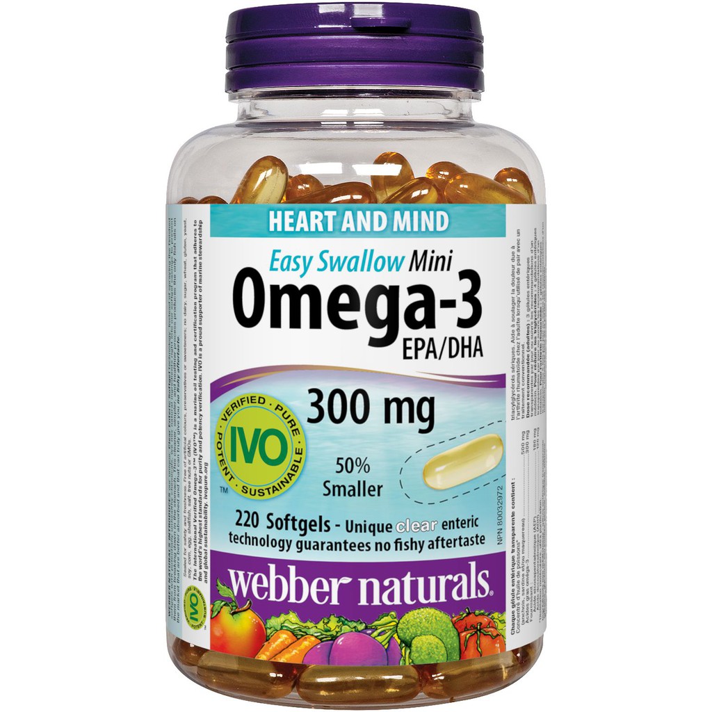 WebberNaturals®Omega-3迷你容易吞嚥，300毫克EPA / DHA