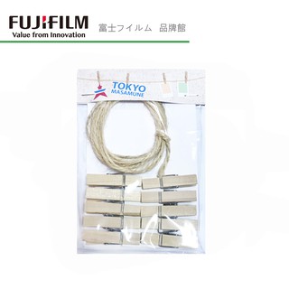 富士品牌館 日系麻繩木夾組 木夾10入+麻繩(顏色隨機出)