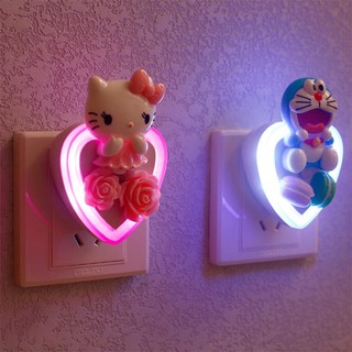 卡通LED感應夜燈 多啦a夢家用插電 節能燈光 感應插座式小夜燈