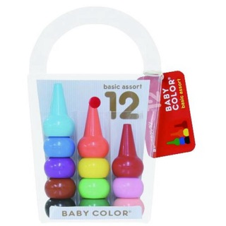 日本製 BABY COLOR 安全蠟筆 12色 無毒蠟筆 蠟筆 兒童蠟筆 積木蠟筆 寶寶蠟筆