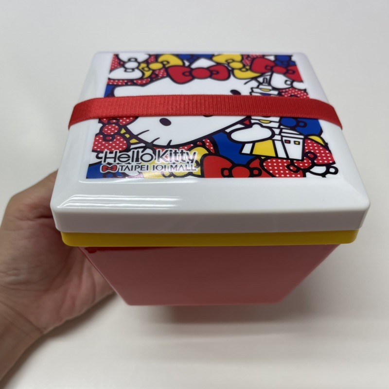 Hello Kitty 101 聯名 三層樂活餐盒/便當盒/水果保鮮盒 野餐 可愛蝴蝶結造型 附束帶