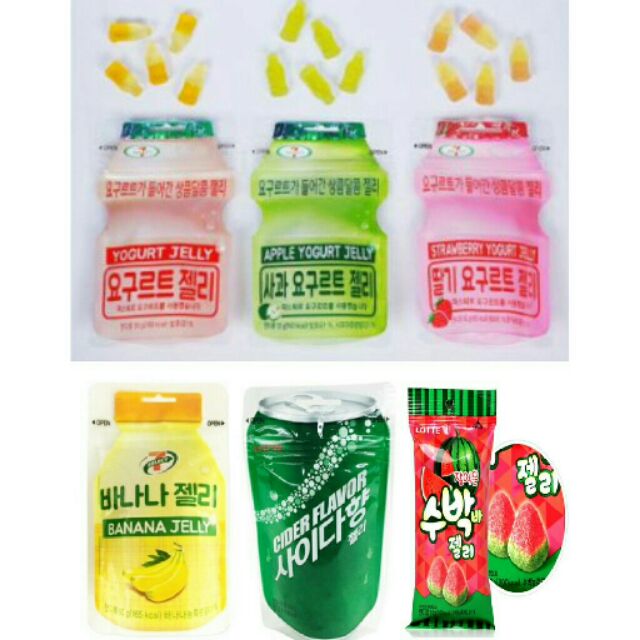 韓國 空運 樂天 養樂多軟糖原味/草莓/蘋果  汽水軟糖/香蕉軟糖/夾鏈袋隨身包 50g/包 西瓜造型軟糖 56g/包