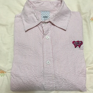 2% TWOPERCENT 粉色直條紋襯衫