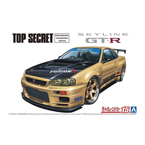 【好時多模】青島 AOSHIMA 1/24 No.15日產GT-R34 最高機密改裝廠 -059845