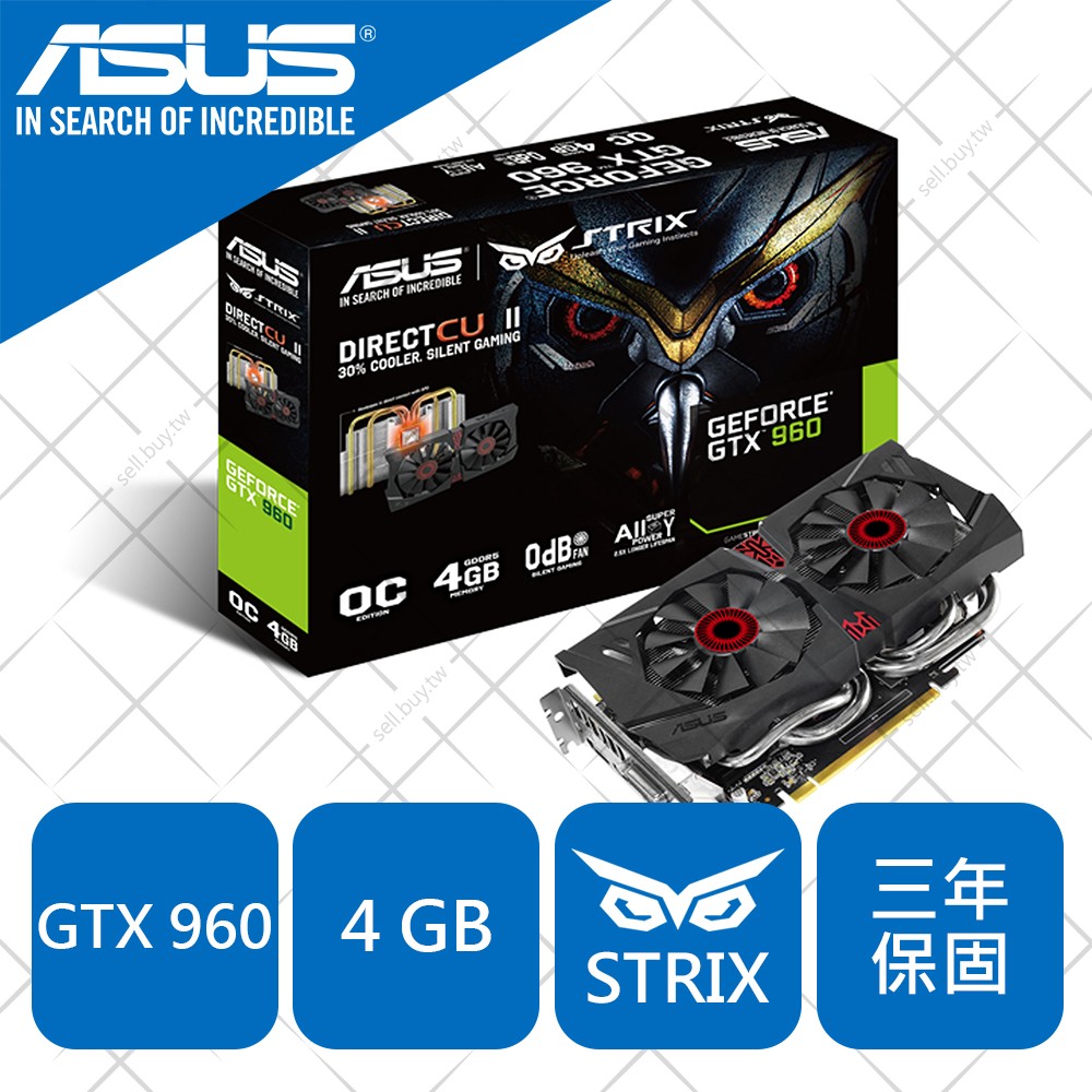 全新 ASUS 華碩 STRIX GTX960 4GB GTX 960 4G D5 顯示卡
