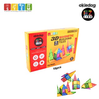 Okiedog EZLink 磁性建築瓷磚 15PCS 兒童益智玩具
