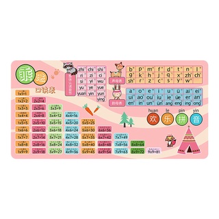 拼音滑鼠墊簡約小號加厚超大兒童學習記憶寫字電腦桌墊辦公筆記本大號手腕墊冬季學生加減乘法口訣鍵盤託墊女