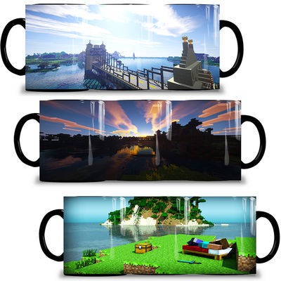 動漫杯子 Minecraft我的世界草坪史蒂夫周邊動漫個性馬克杯變色杯子陶瓷器漫迷必備交換禮物 蝦皮購物
