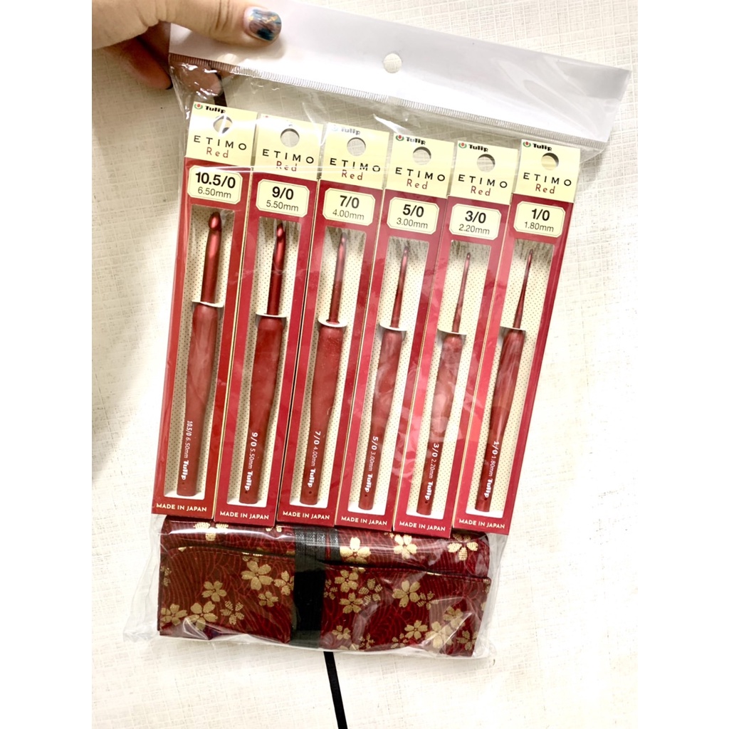 【織家哥】日本廣島TULIP 紅珊瑚鉤針套組 12隻鉤針組