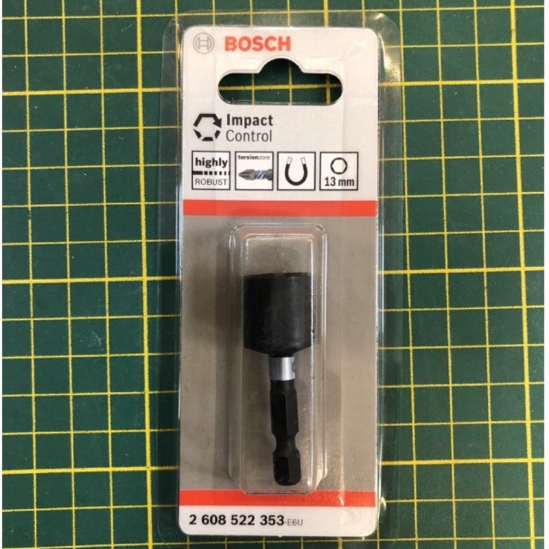 BOSCH博世 1/4"六角磁吸 50mm套筒起字頭 13mm套筒 高扭力 2608522353