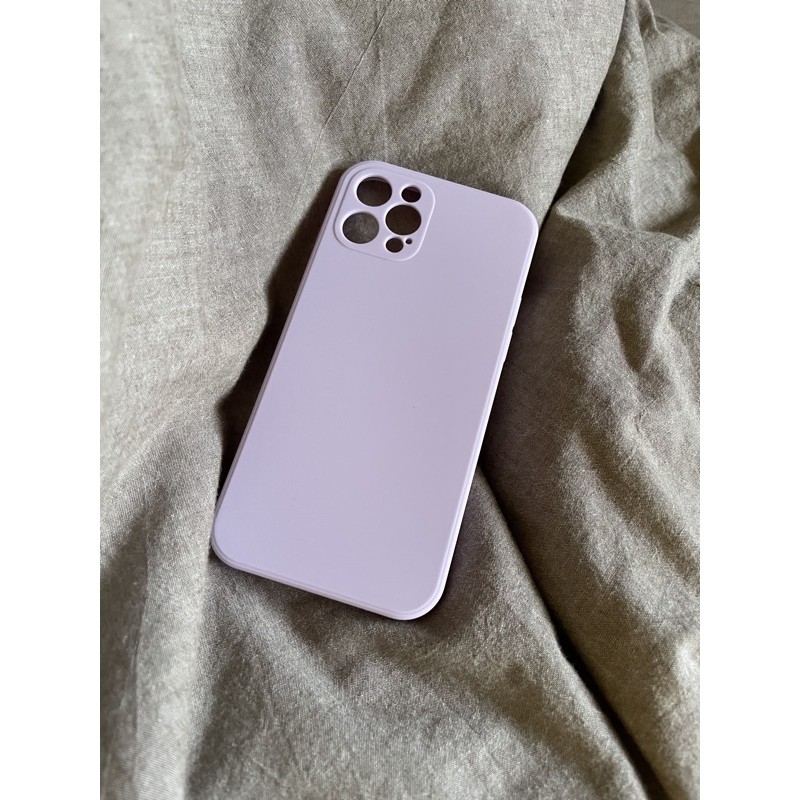 iPhone 12 Pro 粉紫色矽膠全包手機殼保護殼