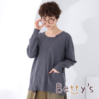 betty’s貝蒂思(05)素色羅紋領針織線衫(深灰)
