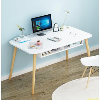 熱銷款23北歐電腦桌實木書桌簡約日式家用學生寫字臺臥室書桌辦公桌子簡易