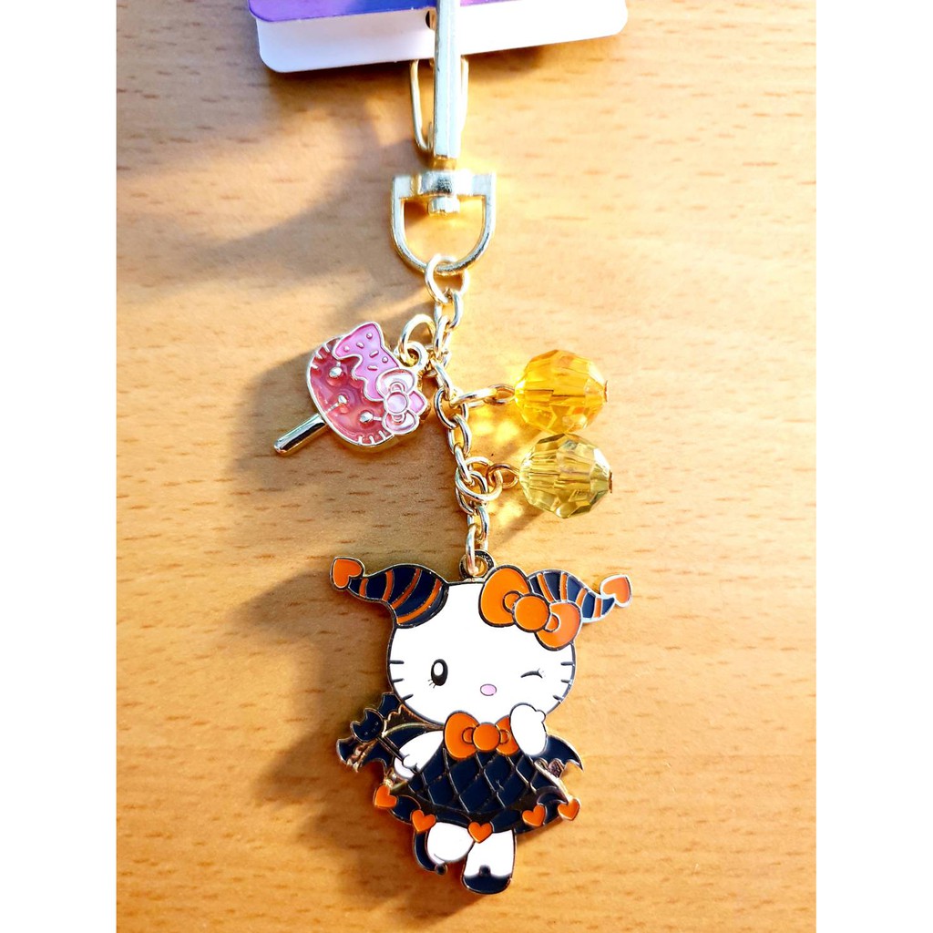 日本進口 環球影城 萬聖節 期間限定 Hello Kitty 魔女Kitty 寶石鑰匙 鑰匙圈 吊飾 掛飾