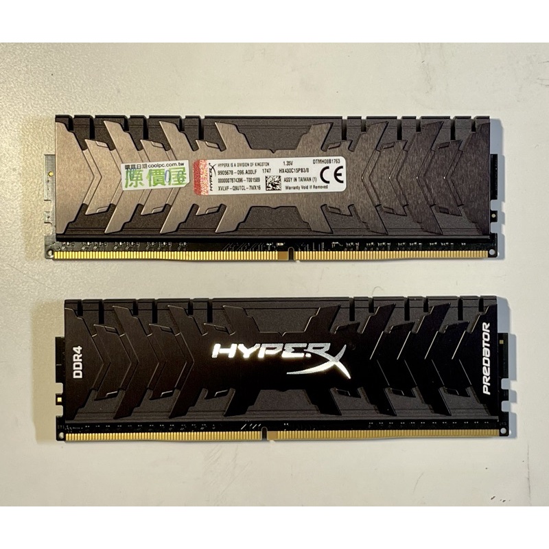 金士頓HyperX Predator DDR4 3000 共16G (8G*2)超頻記憶體
