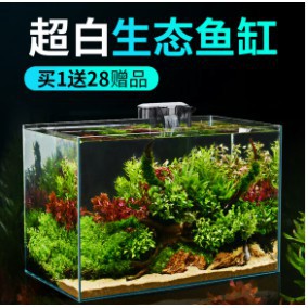 七月的私藏好物 玻璃魚缸超白魚缸玻璃桌面客廳生態小型鬥魚金魚烏龜缸造景懶人養魚水草缸 蝦皮購物