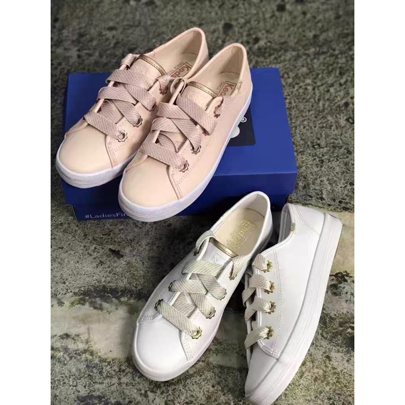 美國潮牌Keds ❤️kate spade2020新品真皮材質女鞋小白鞋花朵鞋粉色純色鞋 單鞋