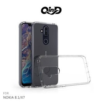 QinD NOKIA 8.1/X7 雙料保護套 硬殼 背殼 手機殼 透明殼 保護殼