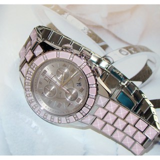 Christian Dior 粉紅水晶 鑽錶