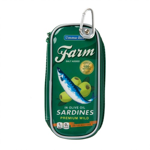 [ARTBOX OFFICIAL] 綠色沙丁魚罐頭圖案多功能袋