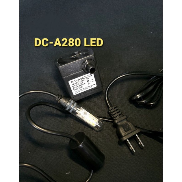 【星辰陶藝】(DC-A280LED) 110v，插頭式，水中燈馬達，滾球流水，沉水馬達，280L/H，8公分以下滾球