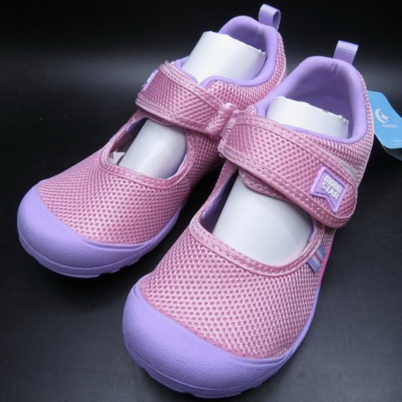 Moonstar hi系列專利機能透氣涼鞋-粉色(14-19號）