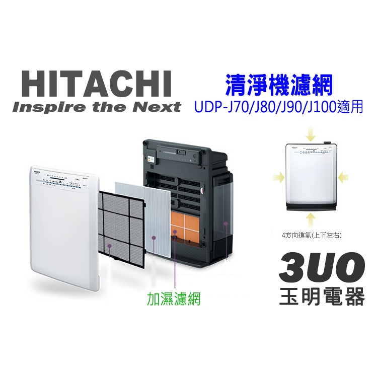 HITACHI日立空氣清淨機UDP-J70/J80/J90/J100專用加濕濾網