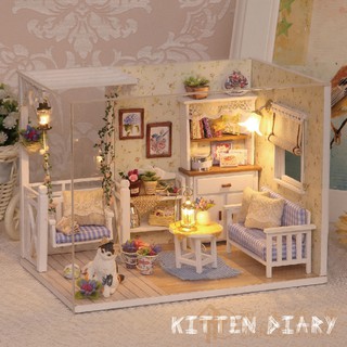 【臺灣現貨|小貓日記】智趣屋袖珍屋 DIY手作 生日禮物 迷你屋 模型屋 溫馨小屋 DIY小屋 娃娃屋 玩具屋 寵物屋