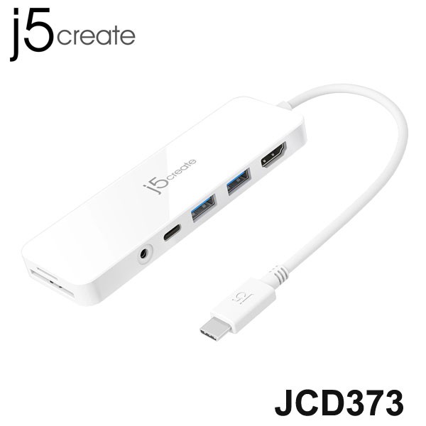 【3CTOWN】含稅附發票 j5 create JCD373 USB-C 7合1 筆電擴充基座 PD 60W SD讀卡機