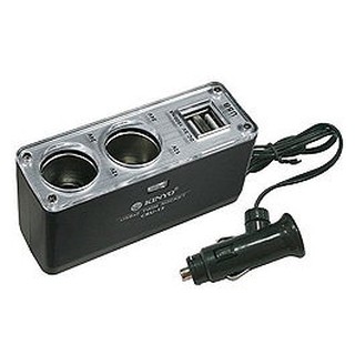 2孔車用點煙器+2孔USB充電擴充座 (CRU-15) 點菸器 點煙器 KINYO 耐嘉 Alien玩文具