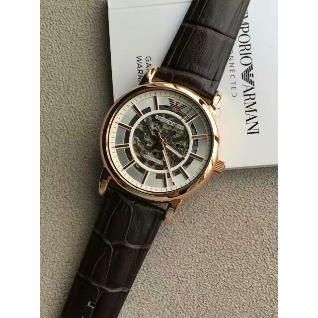 EMPORIO ARMANI/AR1983 雅痞機械時尚皮革錶帶腕錶/43mm/亞曼尼男款| 蝦皮購物