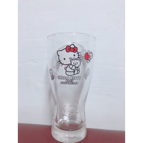 7-11 Hello Kitty 40週年經典玻璃曲線杯  小熊紀念杯 玻璃杯 水杯 現貨全新