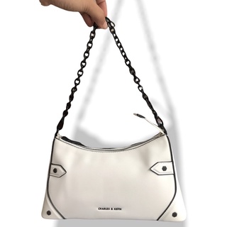 Charles & Keith Chain Handle Bag White CK2-80270619