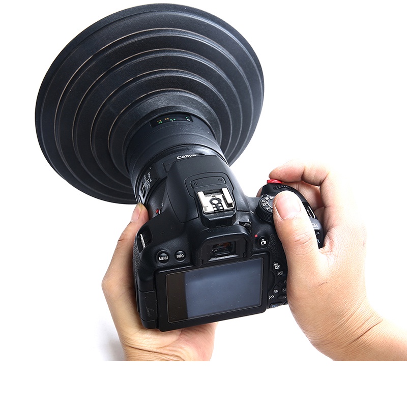 Bizoe相機鏡頭遮光罩r5微單m200佳能5d4/80d/90d/索尼a7/m3/a9/a6500防反光濾鏡波矽膠
