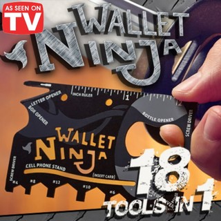 【全新】18合1多功能不鏽鋼工具卡 Wallet Ninja 萬用工具刀/登山 戶外 童軍 軍刀