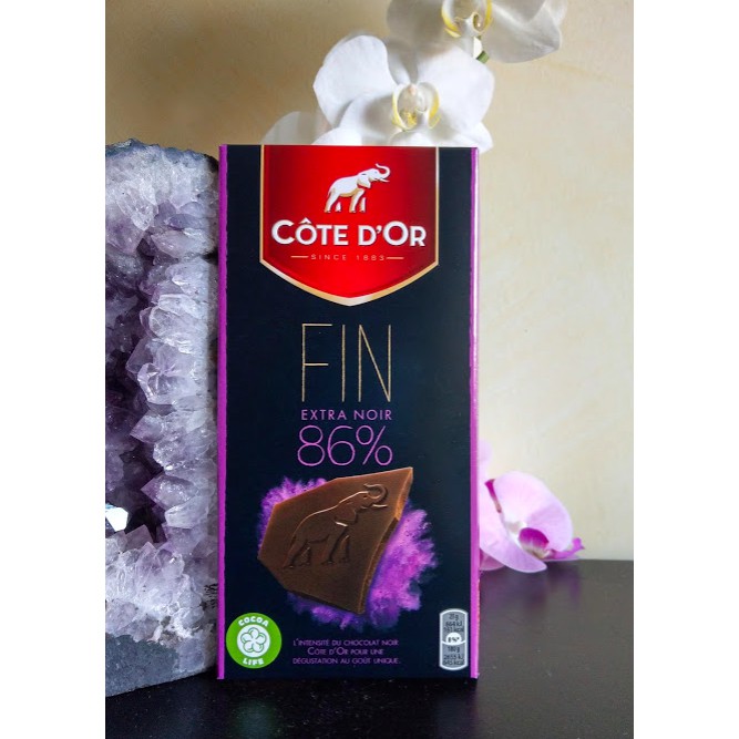 代購 比利時 Cote d'Or 大象牌巧克力 86% 純黑苦甜巧克力磚. 100g