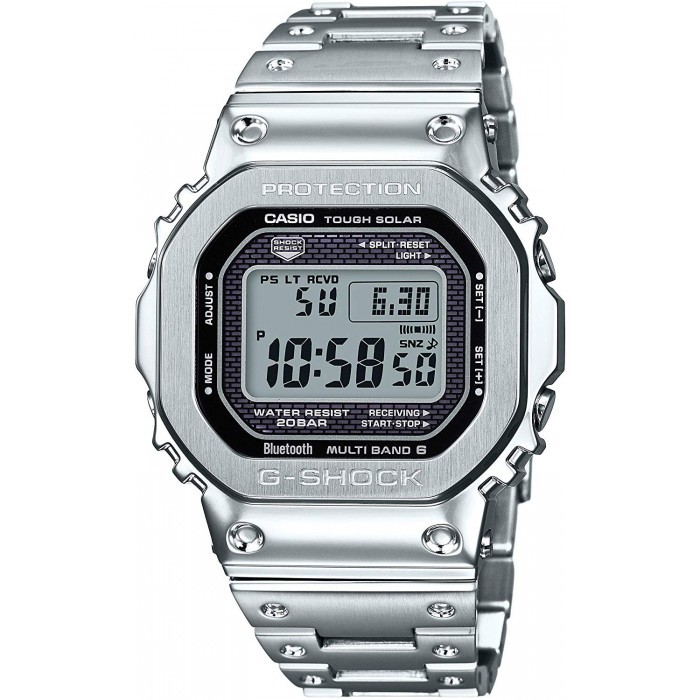 Casio 卡西歐手錶g Shock Gmw B5000d 1a 鋼帶銀色運動防水手錶電波手錶 蝦皮購物