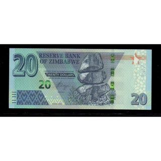 【低價外鈔】辛巴威2020年 20 Dollars 辛巴威幣 紙鈔一枚 大象圖案 絕版少見~(AA字軌)