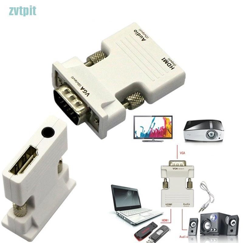 [ZVT] Hdmi 母頭轉 VGA 公頭轉換器/音頻適配器支持 1080P 信號輸出 PT