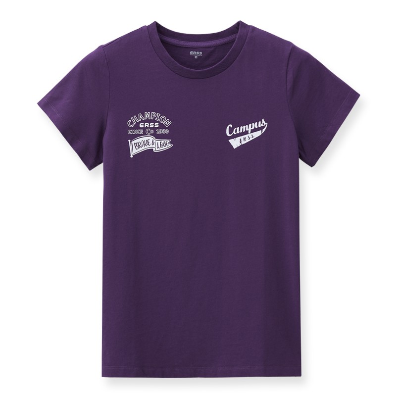 【ERSS】亮色印花T恤 - 女 紫色 K70055