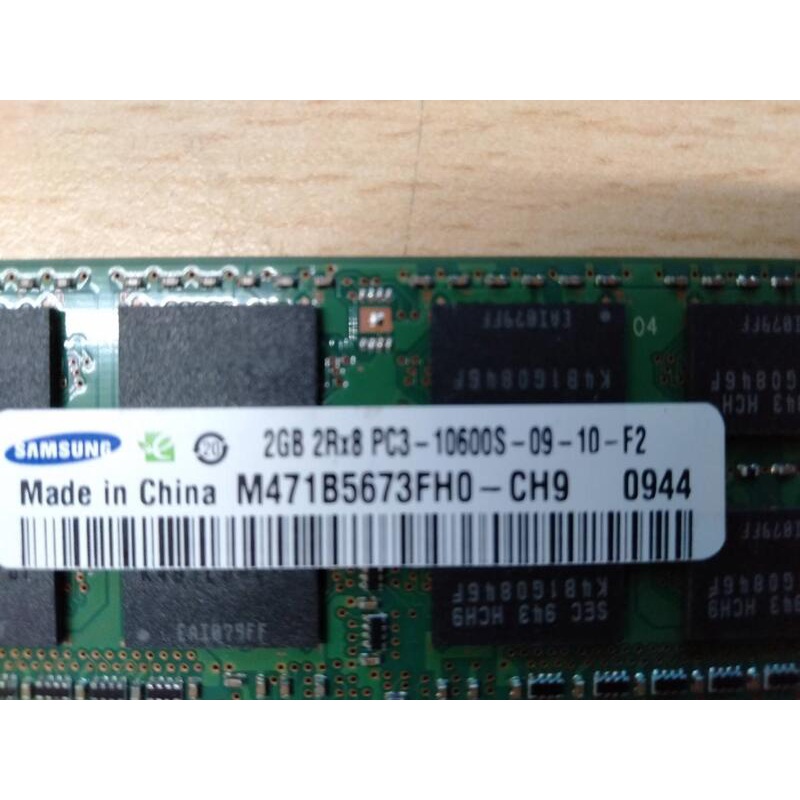 二手 三星 SAMSUNG DDR3 2GB 2Rx8 PC3-10600S 筆電記憶體