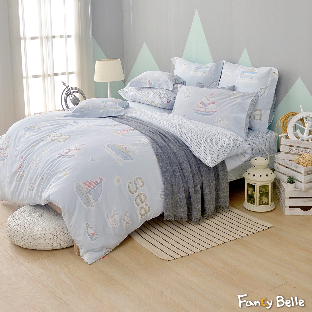 Fancy Belle 100%純棉 兩用被床包組 單/雙/加 格蕾寢飾 飄洋過海 防蹣抗菌 吸濕排汗