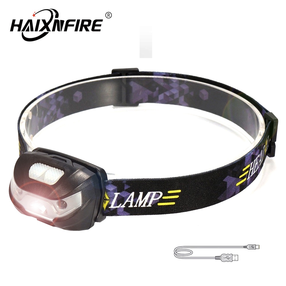 Haixnfire HP31 迷你 LED 手電筒前照燈, 用於遠足 USB 充電