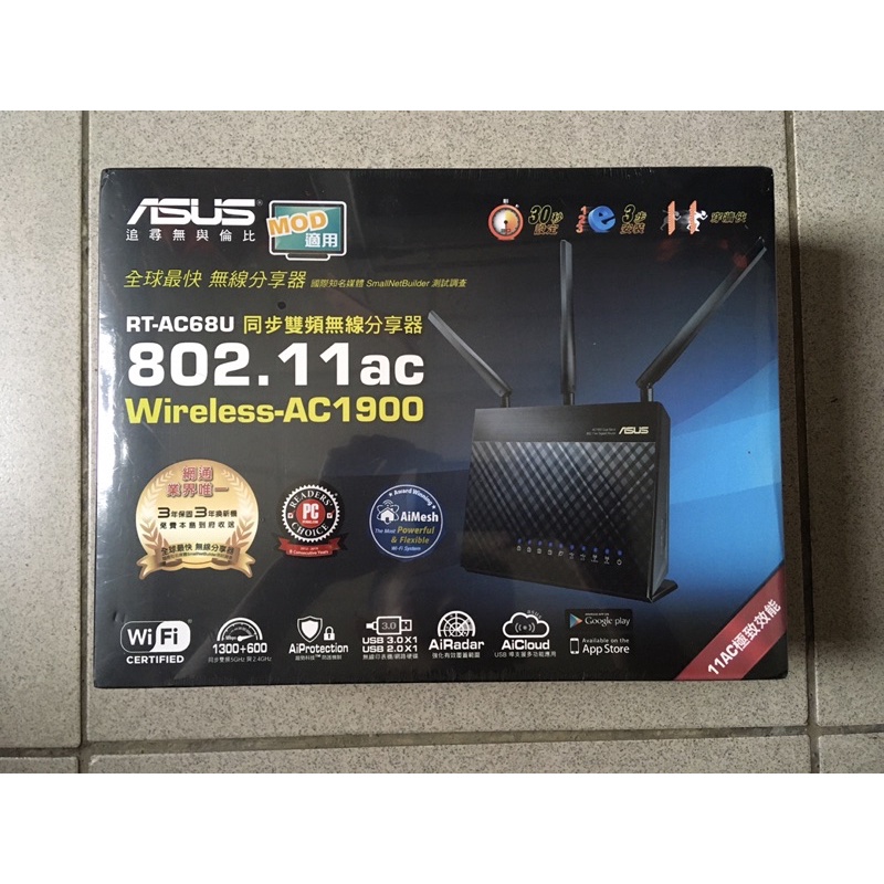 華碩ASUS RT-AC68U AIMESH 路由器（分享器）