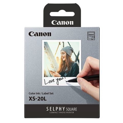 XS-20L (方形相片貼紙）相紙20張含墨盒 適用 Canon SQUARE QX-10 QX10