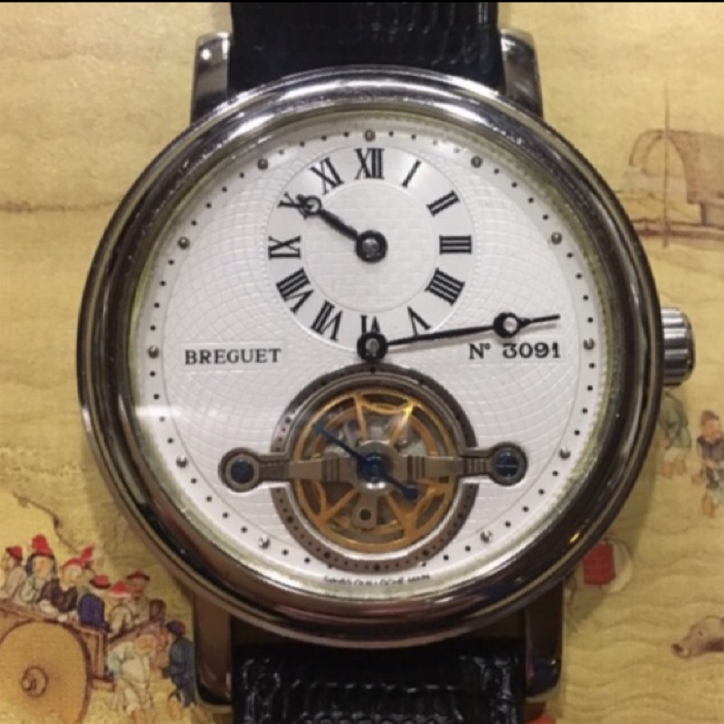 BREGUET 三針一線 陀飛輪 機械錶 寶磯