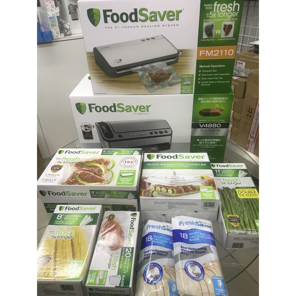 美國 FoodSaver FM2110 家用真空包裝機 恆隆行公司貨 轉接頭優惠組 肉品分裝【贈11吋裸裝真空卷*1】