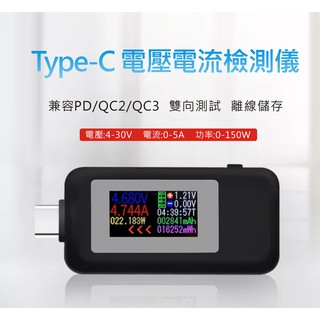 【新品】Type-C雙向電壓 電流測試儀 充電器 移動電源 電量監測 KWS-1802C 檢測器 支援QC 2.0/3.