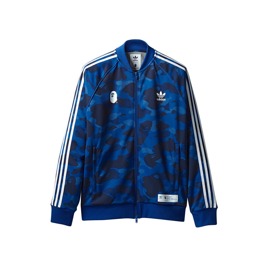 bape x adidas jacket blue